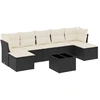 Image de vidaXL Ensemble de jardin canapé 8 pièces avec coussins noir poly rotin