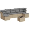 Image de vidaXL Ensemble de jardin canapé 8 pièces avec coussins Beige Poly Rattan