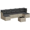 Image de vidaXL Ensemble de jardin canapé 8 pièces avec coussins gris clair Poly rotin