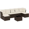 Image de vidaXL Ensemble de jardin canapé 8 pièces avec coussins Marron Poly rotin