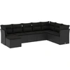 Image de vidaXL Ensemble de jardin canapé 8 pièces avec coussins noir poly rotin