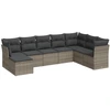 Image de vidaXL Ensemble de jardin canapé 8 pièces avec coussins Gris Poly rotin