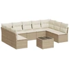 Image de vidaXL Ensemble de salon de jardin 10 pièces avec coussins Beige Poly Rattan