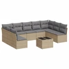 Image de vidaXL Ensemble de salon de jardin 10 pièces avec coussins Beige Poly Rattan