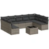 Image de vidaXL Ensemble de salon de jardin 10 pièces avec coussins Gris Poly Rattan