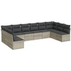 Image de vidaXL Ensemble de 10 canapés de jardin avec coussins gris clair Poly rotin