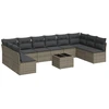 Image de vidaXL Ensemble de salon de jardin 11 pièces avec coussins Gris Poly rotin