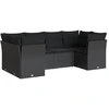 Image de vidaXL Ensemble de salon de jardin 6 pièces avec coussins noir poly rotin