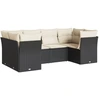 Image de vidaXL Ensemble de salon de jardin 6 pièces avec coussins noir poly rotin