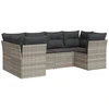 Image de vidaXL Ensemble de salon de jardin 6 pièces avec coussins gris clair Poly rotin