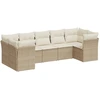 Image de vidaXL Ensemble de salon de jardin 7 pièces avec coussins Beige Poly Rattan