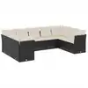 Image de vidaXL Ensemble de salon de jardin 9 pièces avec coussins noir poly rotin