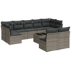 Image de vidaXL Ensemble de salon de jardin 10 pièces avec coussins Gris Poly Rattan