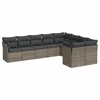 Image de vidaXL Ensemble de salon de jardin 9 pièces avec coussins Gris Poly rotin