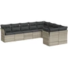 Image de vidaXL Ensemble de salon de jardin 9 pièces avec coussins gris clair Poly rotin
