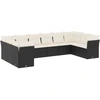 Image de vidaXL Ensemble de 10 canapés de jardin avec coussins noir poly rotin
