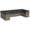 Image de vidaXL Ensemble de salon de jardin 10 pièces avec coussins Gris Poly Rattan