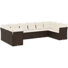 Image de vidaXL Ensemble de salon de jardin 10 pièces avec coussins Marron Poly Rattan