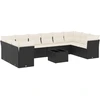 Image de vidaXL Ensemble de salon de jardin 11 pièces avec coussins noir poly rotin