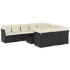 Image de vidaXL Ensemble de salon de jardin 11 pièces avec coussins noir poly rotin