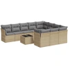 Image de vidaXL Ensemble de salon de jardin 11 pièces avec coussins Beige Poly Rattan