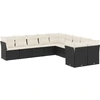 Image de vidaXL Ensemble de 10 canapés de jardin avec coussins noir poly rotin