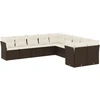 Image de vidaXL Ensemble de salon de jardin 10 pièces avec coussins Marron Poly Rattan