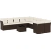 Image de vidaXL Ensemble de salon de jardin 11 pièces avec coussins Marron Poly rotin