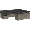 Image de vidaXL Ensemble de salon de jardin 11 pièces avec coussins Gris Poly rotin