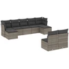 Image de vidaXL Ensemble de salon de jardin 9 pièces avec coussins Gris Poly rotin