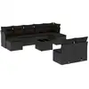 Image de vidaXL Ensemble de 10 canapés de jardin avec coussins noir poly rotin