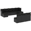 Image de vidaXL Ensemble de 10 canapés de jardin avec coussins noir poly rotin