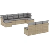 Image de vidaXL Ensemble de salon de jardin 10 pièces avec coussins Beige Poly Rattan