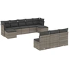 Image de vidaXL Ensemble de salon de jardin 10 pièces avec coussins Gris Poly Rattan