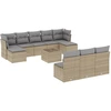 Image de vidaXL Ensemble de salon de jardin 11 pièces avec coussins Beige Poly Rattan