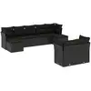 Image de vidaXL Ensemble de salon de jardin 9 pièces avec coussins noir poly rotin
