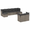 Image de vidaXL Ensemble de salon de jardin 9 pièces avec coussins Gris Poly rotin
