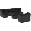 Image de vidaXL Ensemble de 10 canapés de jardin avec coussins noir poly rotin
