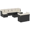 Image de vidaXL Ensemble de 10 canapés de jardin avec coussins noir poly rotin