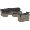 Image de vidaXL Ensemble de salon de jardin 10 pièces avec coussins Gris Poly Rattan