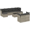 Image de vidaXL Ensemble de 10 canapés de jardin avec coussins gris clair Poly rotin