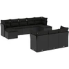 Image de vidaXL Ensemble de 10 canapés de jardin avec coussins noir poly rotin