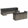 Image de vidaXL Ensemble de salon de jardin 10 pièces avec coussins Gris Poly Rattan