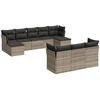 Image de vidaXL Ensemble de 10 canapés de jardin avec coussins gris clair Poly rotin