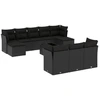 Image de vidaXL Ensemble de salon de jardin 11 pièces avec coussins noir poly rotin