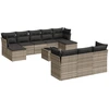 Image de vidaXL Ensemble de salon de jardin 11 pièces avec coussins gris clair Poly rotin