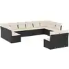 Image de vidaXL Ensemble de 12 canapés de jardin avec coussins noir poly rotin
