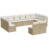 Image de vidaXL Ensemble de 12 canapés de jardin avec coussins Beige Poly Rattan