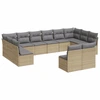 Image de vidaXL Ensemble de 12 canapés de jardin avec coussins Beige Poly Rattan