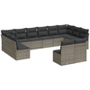 Image de vidaXL Ensemble de salon de jardin 12 pièces avec coussins Gris Poly rotin
